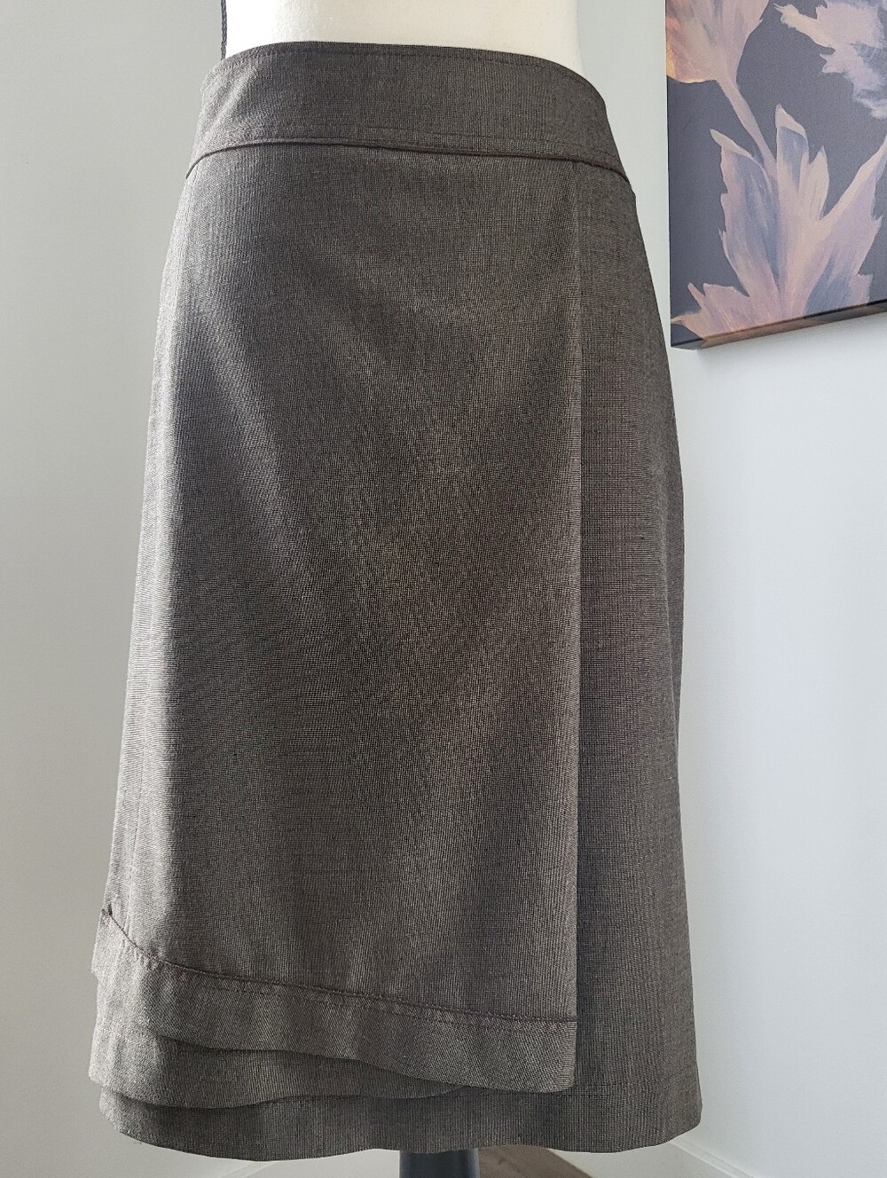 Olsen Classic A-Line Brown Midi Skirt